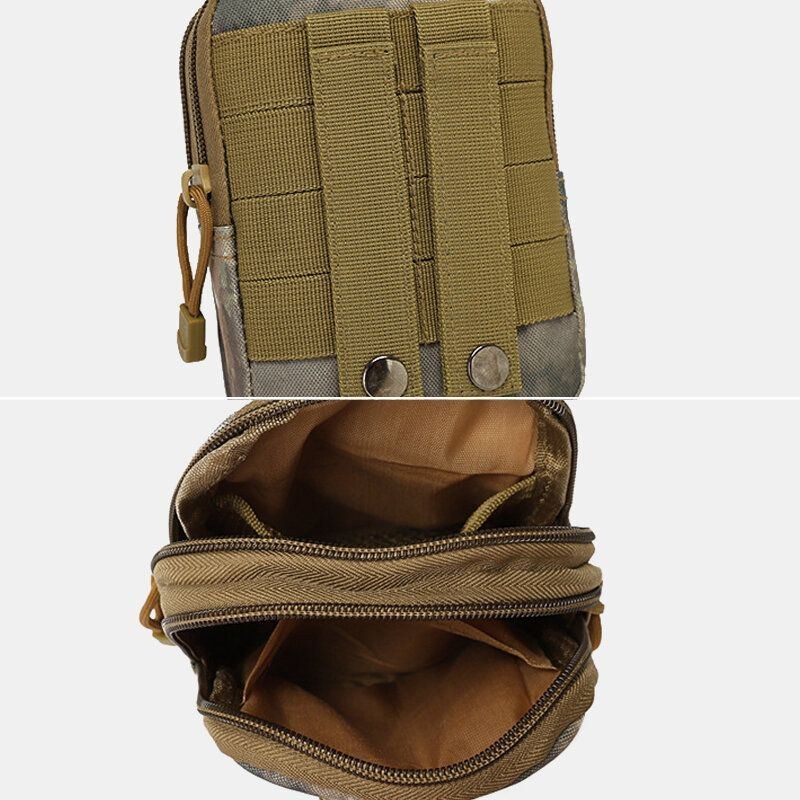 Herr Kamouflager Stor Kapacitet Vattentät 6 Tums Telefonväska Utomhussport Midjeväska Tactical Bag