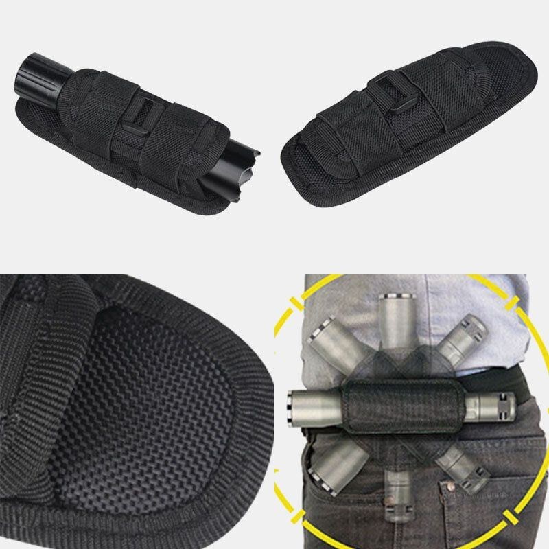 Herr Nylon Bärbar Utomhus Bergsklättring 360 Graders Roterande Ficklampa Ärm Slitstark Tactical Bag Midjeväska