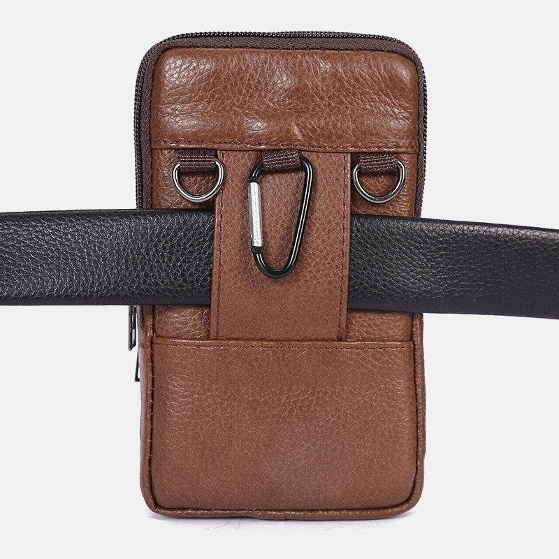 Herr Slitstark Flap Magnetisk Knapp Design Midjeväska Andas Smaklös Bältesväska 6.5 Tums Telefonväska Crossbody-väskor Med Axelrem