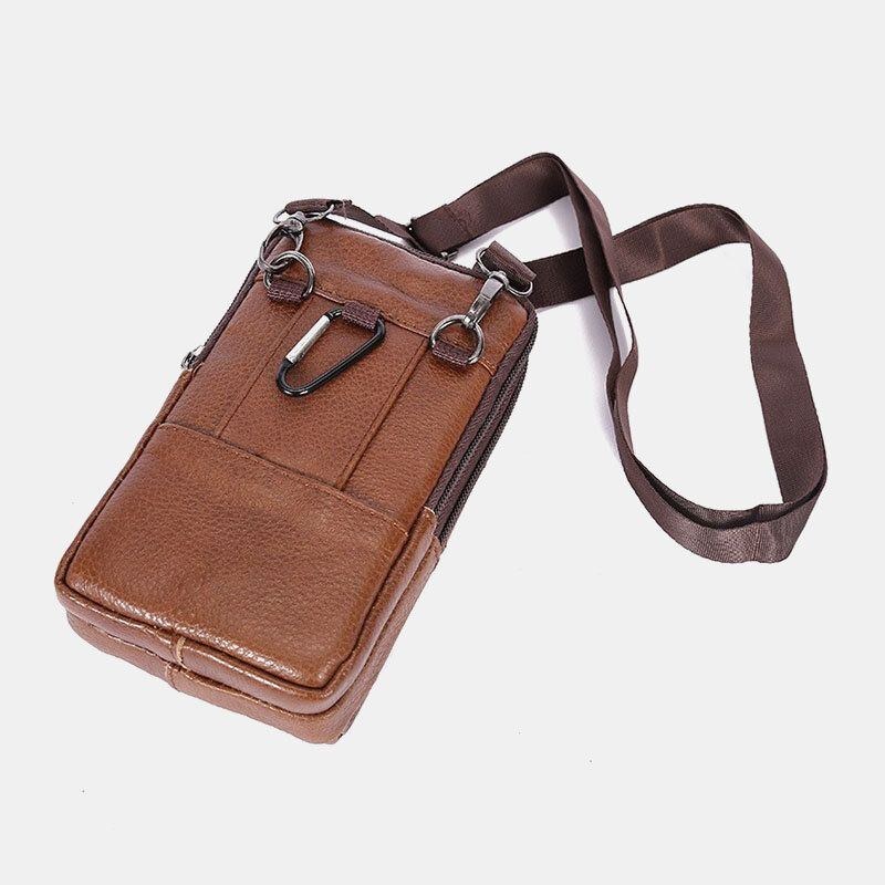 Herr Slitstark Flap Magnetisk Knapp Design Midjeväska Andas Smaklös Bältesväska 6.5 Tums Telefonväska Crossbody-väskor Med Axelrem