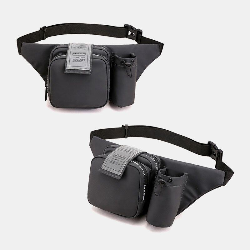 Herr Casual Flaska Solid Bum Bag Sling Bag Axelväska Bröstväska Midjeväska