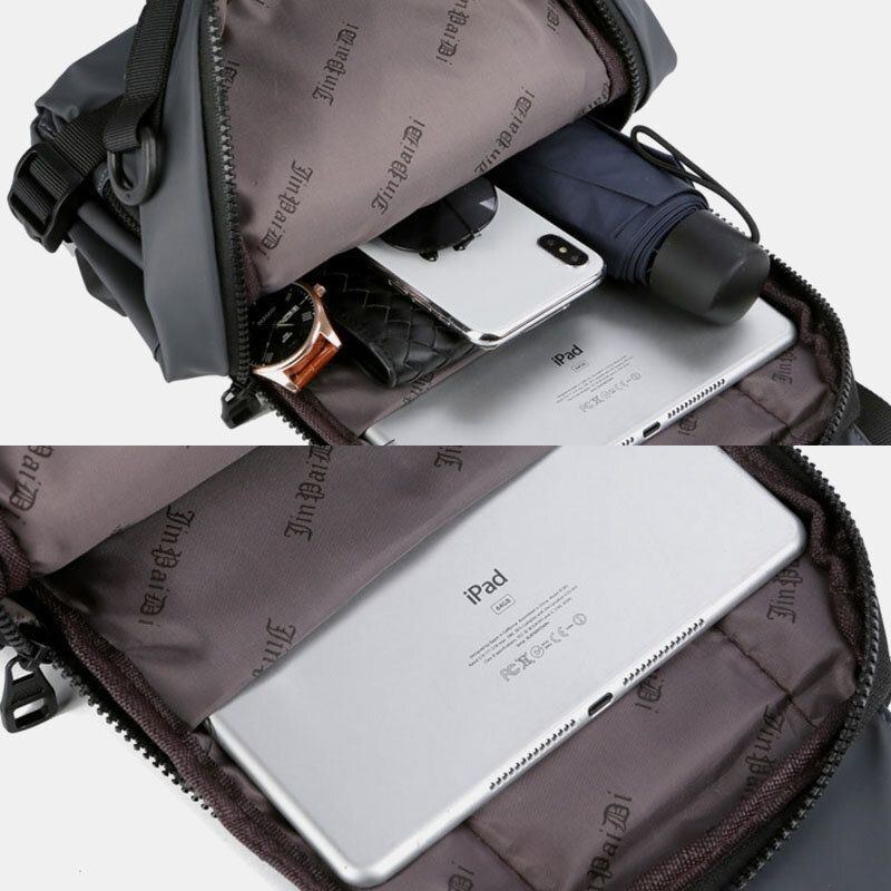 Herr Flerlagers Space Business Solid Axelväska Crossbody-väska Bröstväska Med Usb-laddning