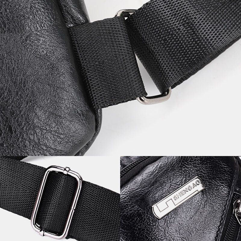 Herr Hörlurar Hål Business Multi-pocket Crossbody Bag Bröstväska Sling Bag