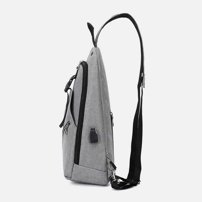 Herr Multifunktion Vattentät Usb Laddbar Hörlurar Hål Bröstväskor Ryggsäck Axelväska Crossbody-väskor