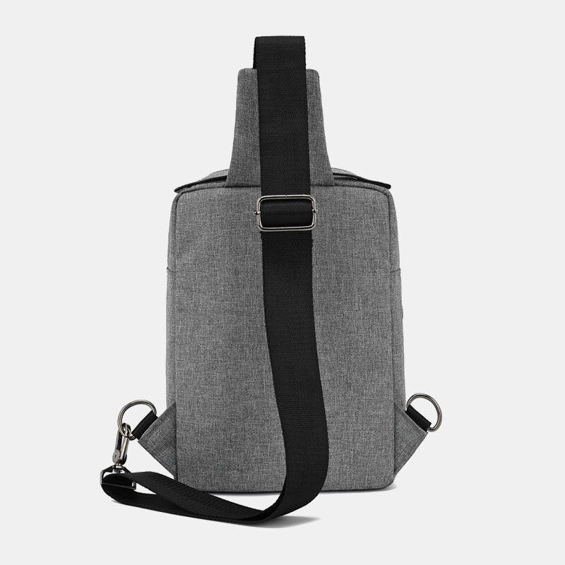 Herr Oxford Bröstväska Med Stor Kapacitet Casual Multifunktionshörlurshål Design Crossbody-väska Axelväska