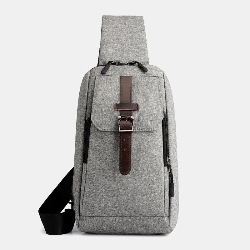 Herr Oxford Casual Slitstark Multifunktions Usb-laddningsväska Crossbody-väska