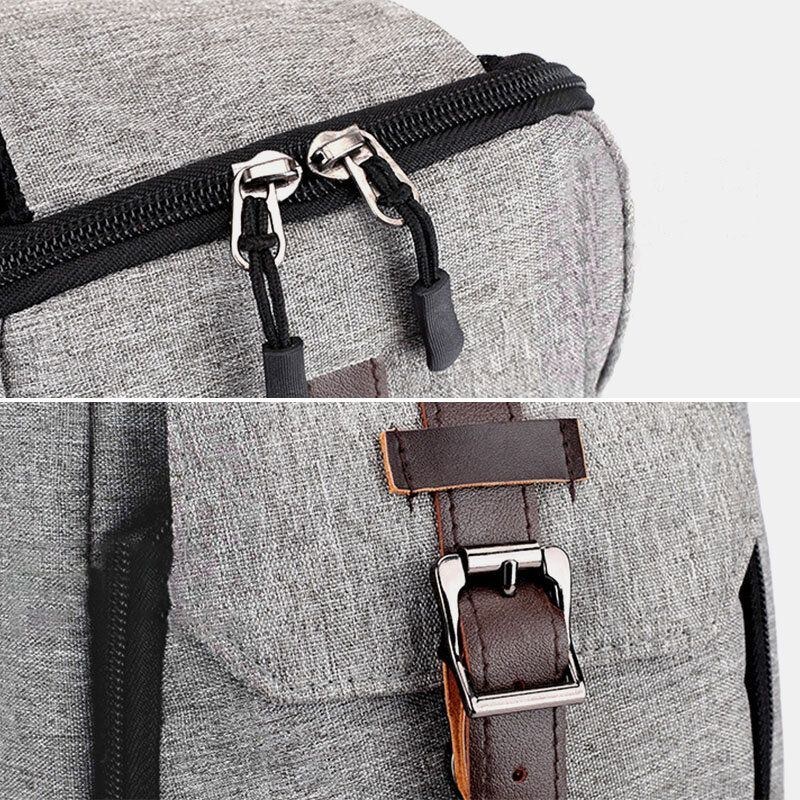 Herr Oxford Casual Slitstark Multifunktions Usb-laddningsväska Crossbody-väska