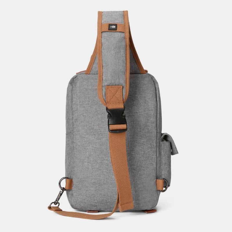 Herr Oxford Multi-pocket Vattentät Bröstväska Outdoor Travel Multifunktion Anti-stöld Crossbody Bag