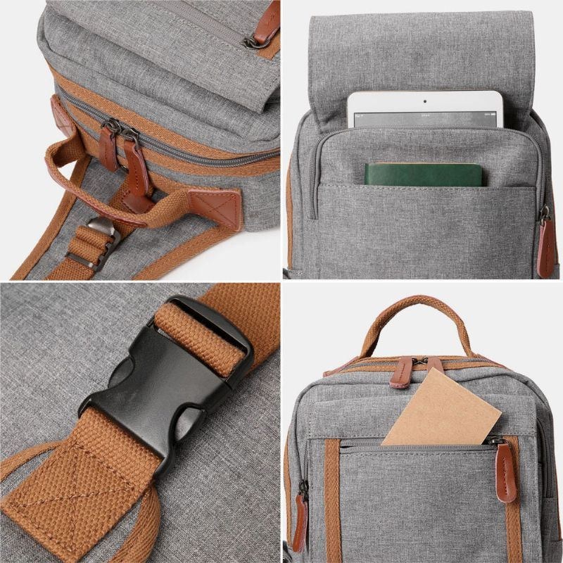 Herr Oxford Multi-pocket Vattentät Bröstväska Outdoor Travel Multifunktion Anti-stöld Crossbody Bag