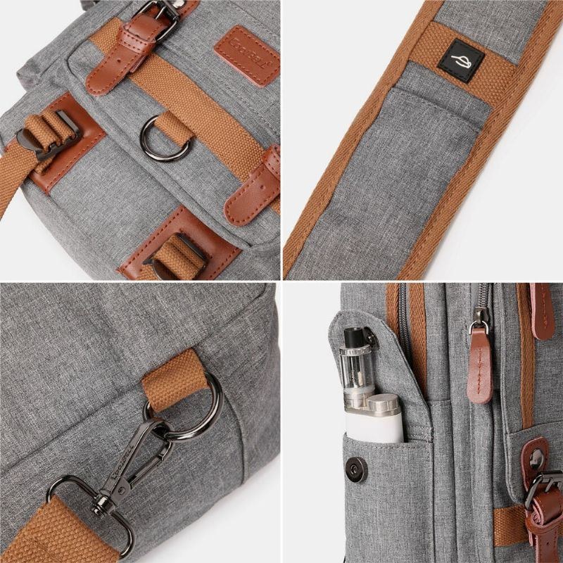 Herr Oxford Multi-pocket Vattentät Bröstväska Outdoor Travel Multifunktion Anti-stöld Crossbody Bag