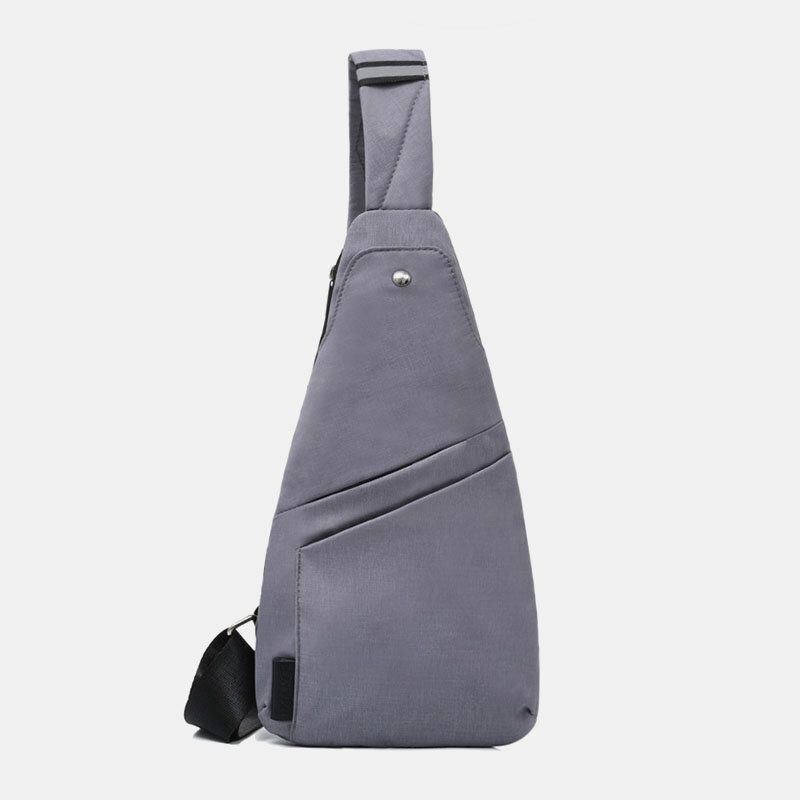 Herr Polyester Stor Kapacitet Flerfickor Vattentät Casual Crossbody-väska Bröstväska Sling Bag