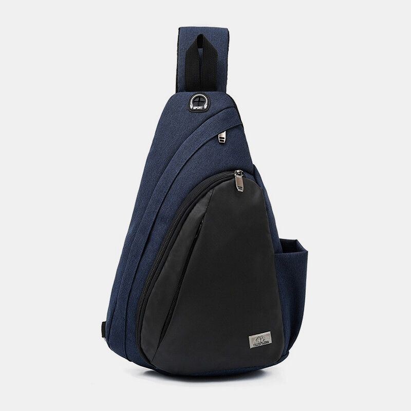 Herr Unisex Nylon Lättvikt Kontrastfärg Fritidsresor Utomhusresor Multi-carry Axelväska Crossbody-väska Bröstväska