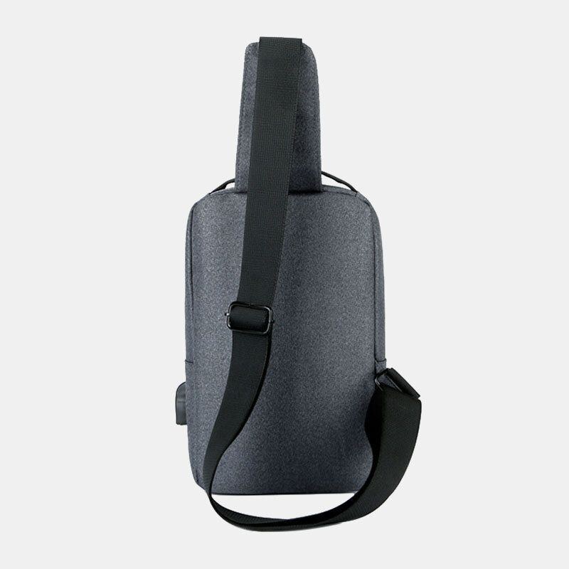 Herr Usb Laddning Bröstväska Med Flera Fickor Oxford Halkfri Slitbeständig Vattentät Casual Axelväska Crossbody-väskor