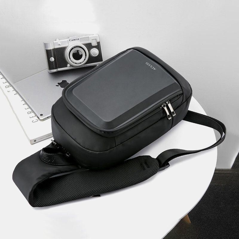 Herr Usb-laddning Vattentät Bröstväska Casual Avtagbar Axelrem Andas Crossbody-väskor Axelväska