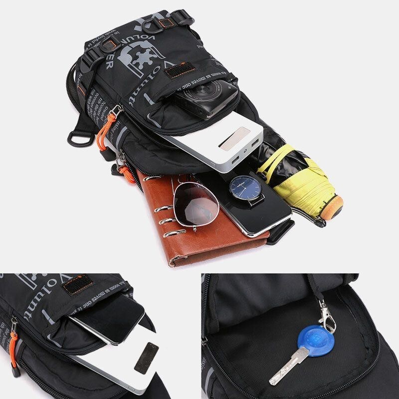 Herr Vattentät Mode Multifunktionell Utomhus Bröstväska Crossbody Väska