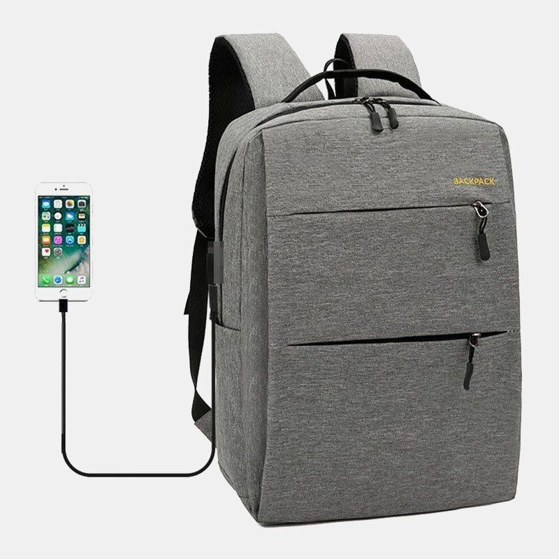 Herr 3st Nylon Usb-laddning Slitstark Mode Casual Laptopväska Ryggsäck Crossbody-väska Clutchväska