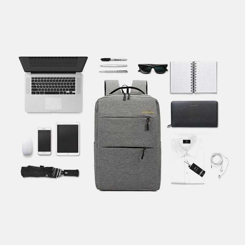 Herr 3st Nylon Usb-laddning Slitstark Mode Casual Laptopväska Ryggsäck Crossbody-väska Clutchväska