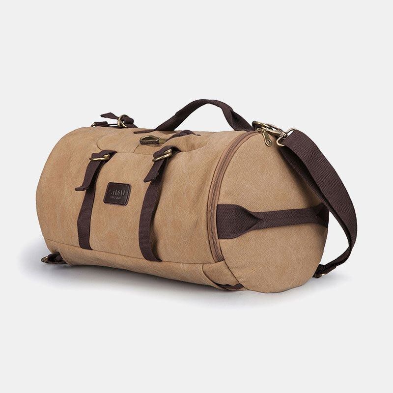 Herr Canvas Reseryggsäck Multifunktion Med Usb-laddningshandväska Axelväska Cross Body Bag