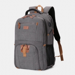 Herr Canvas Super Large Capacity Studentryggsäck Med Flera Fack Casual 17 Laptopväska Resväska