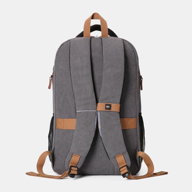 Herr Canvas Super Large Capacity Studentryggsäck Med Flera Fack Casual 17 Laptopväska Resväska