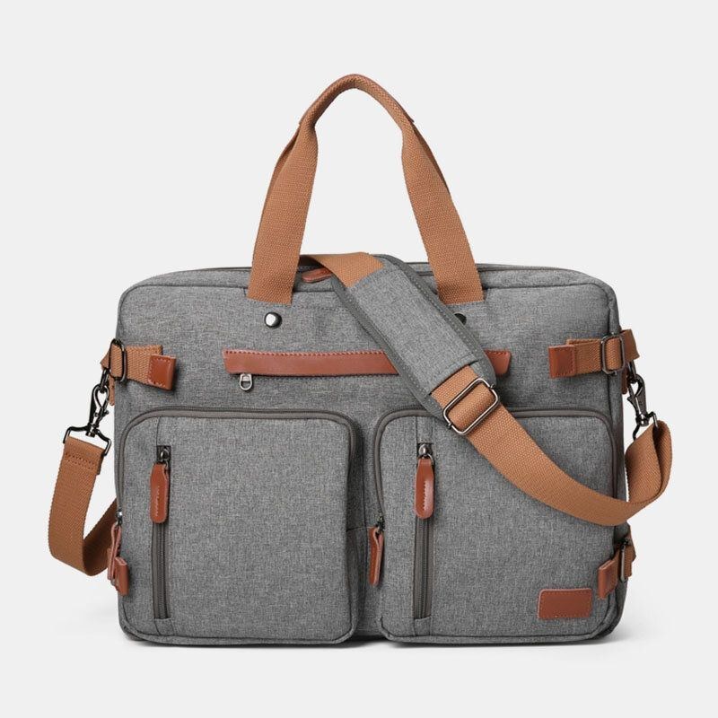 Herr Casual Multicarry Stor Kapacitet 15.6/17 Tum Laptopväska Ryggsäck Crossbody-väska Med Flera Fickor