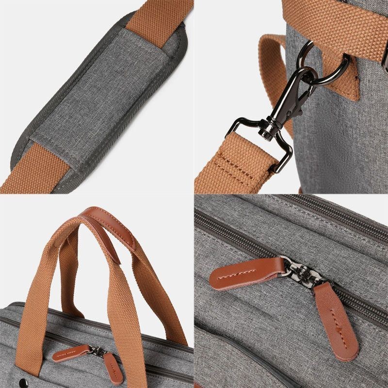 Herr Casual Multicarry Stor Kapacitet 15.6/17 Tum Laptopväska Ryggsäck Crossbody-väska Med Flera Fickor