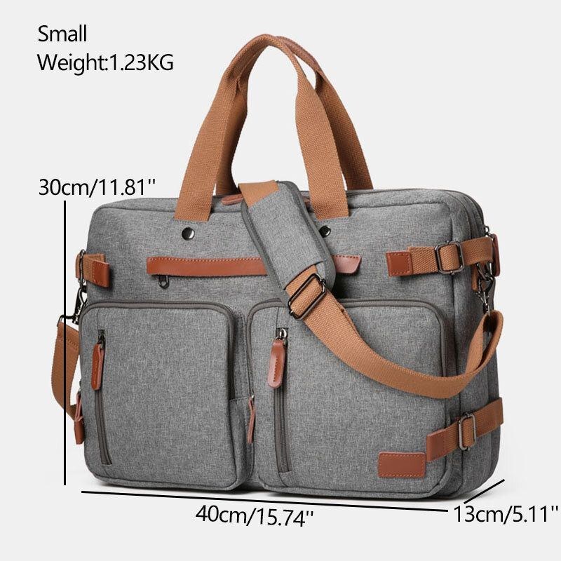 Herr Casual Multicarry Stor Kapacitet 15.6/17 Tum Laptopväska Ryggsäck Crossbody-väska Med Flera Fickor