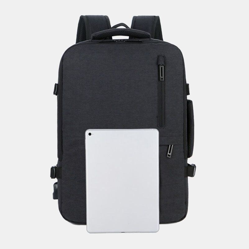 Herr Oxford Förlängningskapacitet Usb-laddning Multi-pocket Business Laptop Bag Ryggsäck