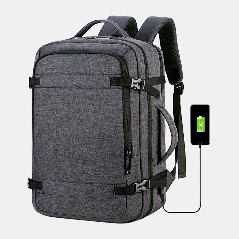 Herr Polyester 15.6 Tums Usb-laddning Anti Stöld Business Laptop Bag Ryggsäck