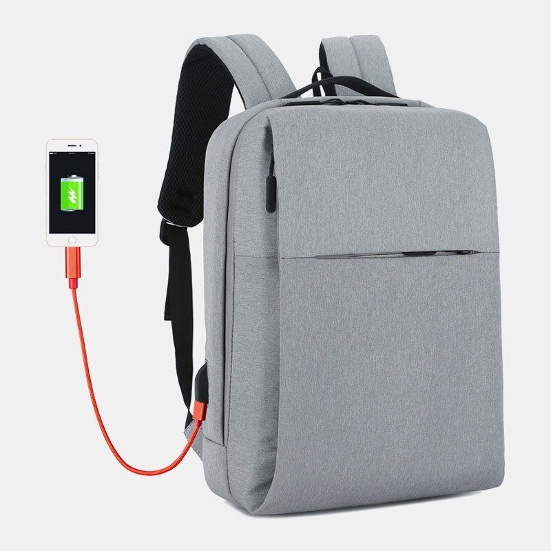 Herr Polyester Usb Laddning Stor Kapacitet Business Laptop Bag Ryggsäck