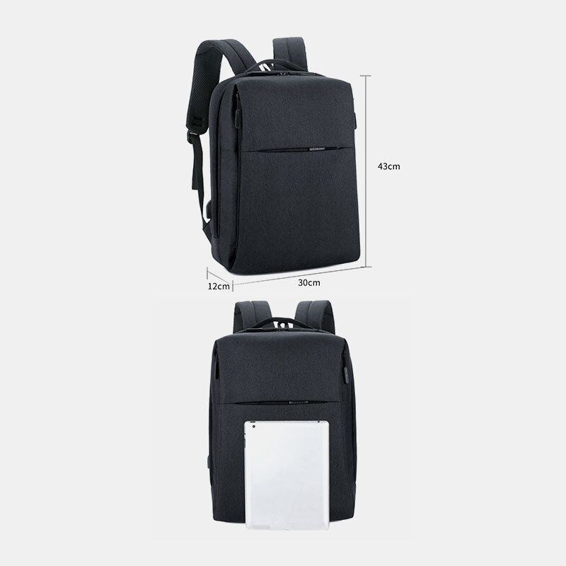 Herr Polyester Usb Laddning Stor Kapacitet Business Laptop Bag Ryggsäck