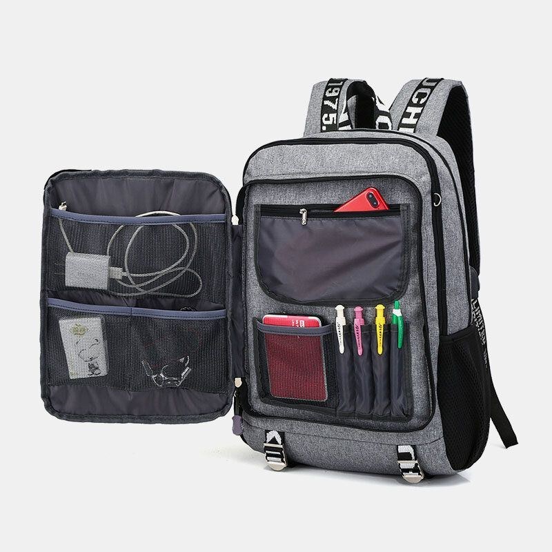 Herr Usb-laddningsport Stor Kapacitet 16 Tums Multifunktionsryggsäck Casual Bag