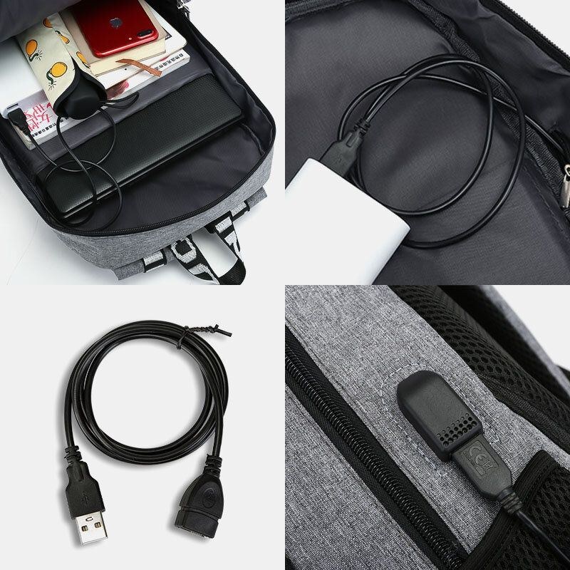 Herr Usb-laddningsport Stor Kapacitet 16 Tums Multifunktionsryggsäck Casual Bag