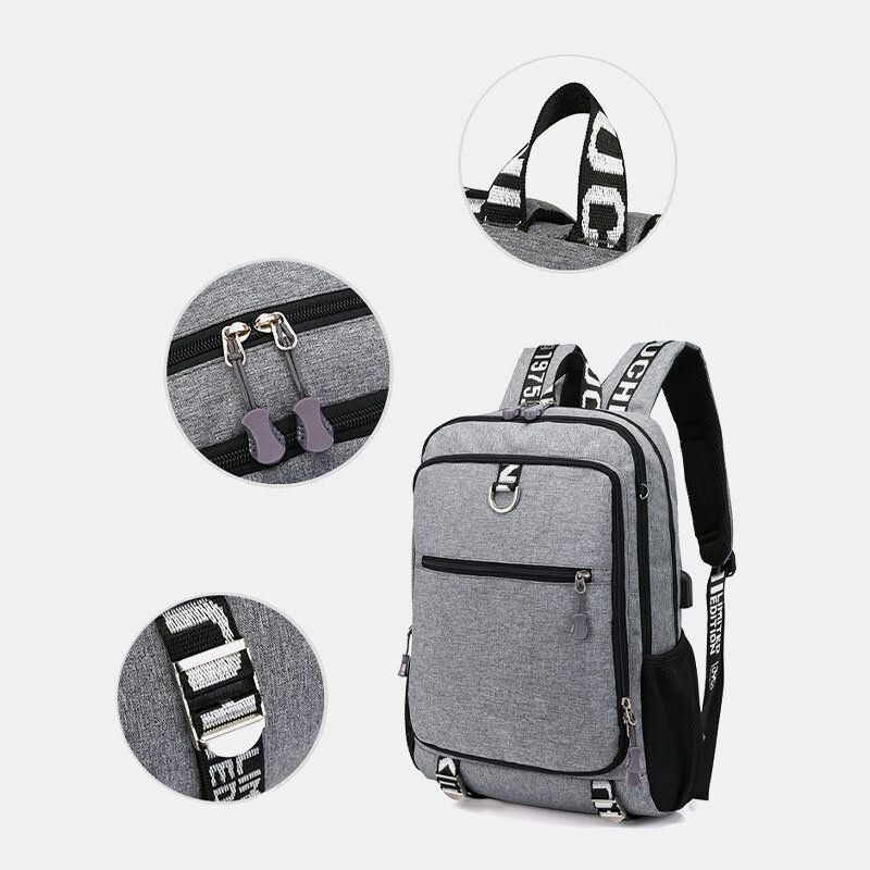 Herr Usb-laddningsport Stor Kapacitet 16 Tums Multifunktionsryggsäck Casual Bag