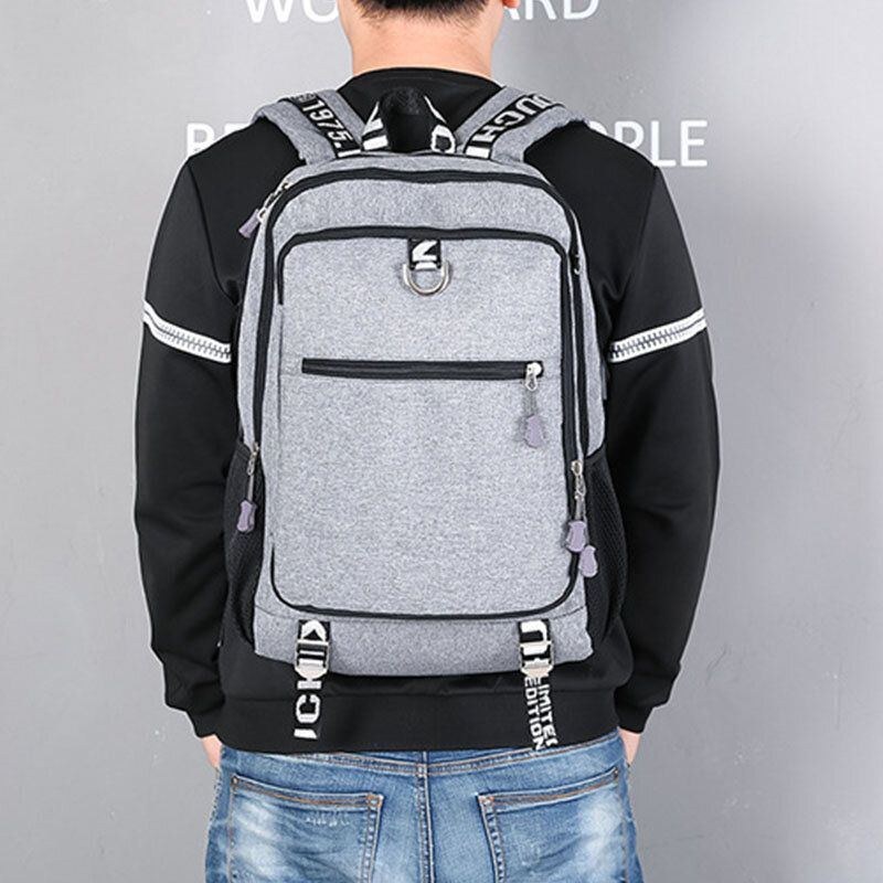 Herr Usb-laddningsport Stor Kapacitet 16 Tums Multifunktionsryggsäck Casual Bag