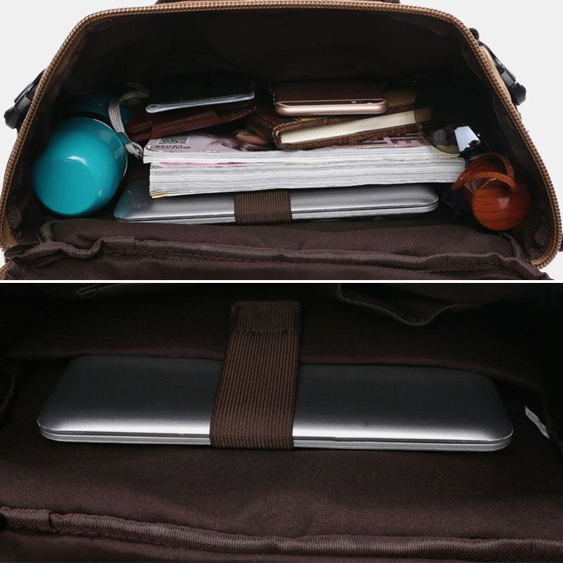 Herr Vintage Canvas Multifunktion Stor Kapacitet Färgmatchning Reseryggsäck Laptopväska