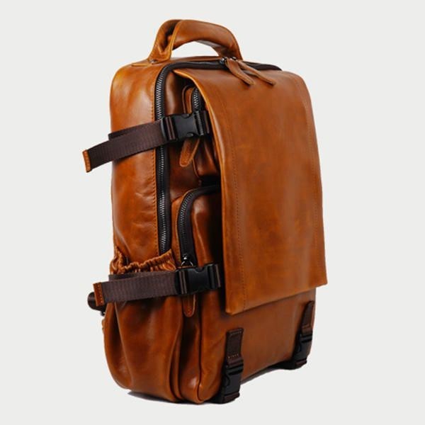 Men Solid Casual Multifunktion Laptop Flap Ryggsäck