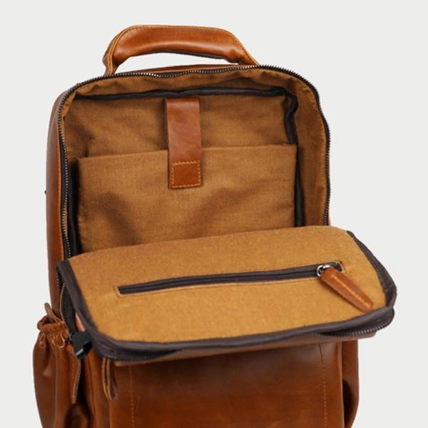 Men Solid Casual Multifunktion Laptop Flap Ryggsäck