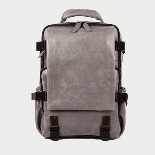 Men Solid Casual Multifunktion Laptop Flap Ryggsäck