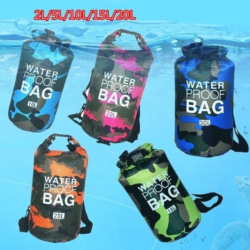 Vattentät Lätt Utomhusväska För Män Camouflage Dry Bag Camo Compression Sack