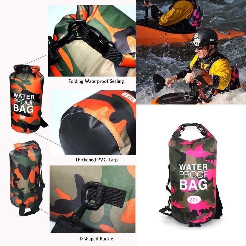 Vattentät Lätt Utomhusväska För Män Camouflage Dry Bag Camo Compression Sack