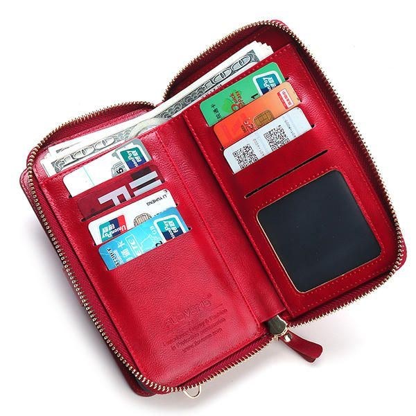 Dam 5.5 Tums Mobiltelefonplånbok Pu-läder Clutchväska Crossbody-väska