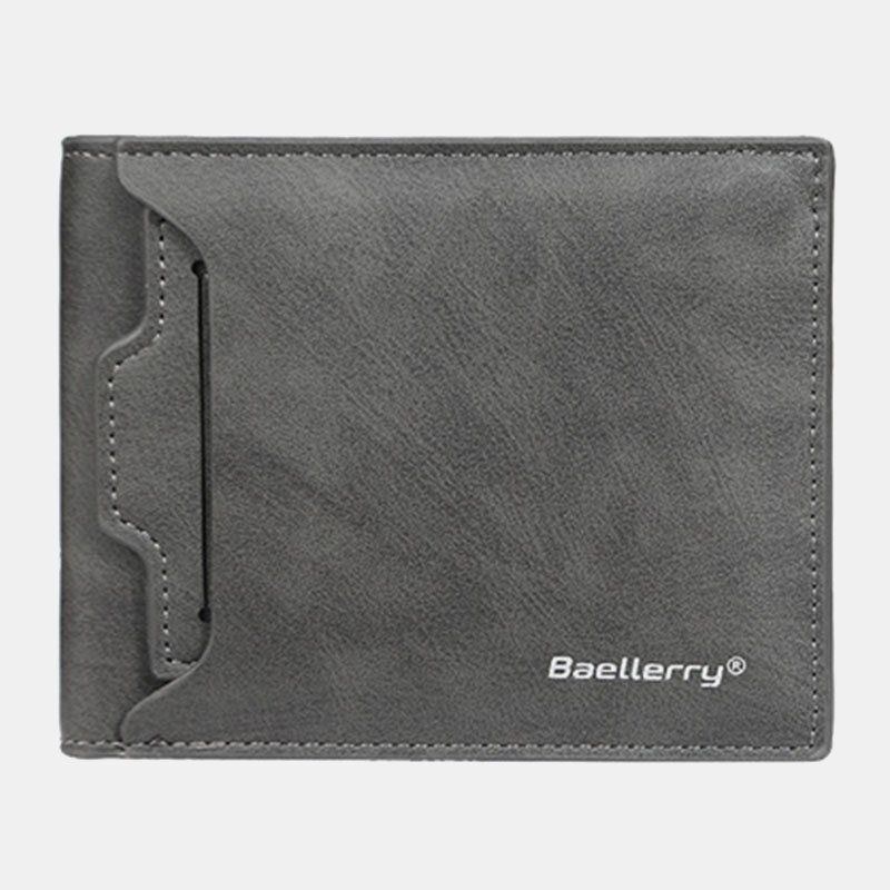 Baellerry Men Pu Läder Multi-card Slot Casual Tunn Money Clip Card Holder Plånbok