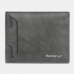 Baellerry Men Pu Läder Multi-card Slot Casual Tunn Money Clip Card Holder Plånbok