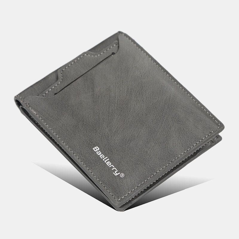 Baellerry Men Pu Läder Multi-card Slot Casual Tunn Money Clip Card Holder Plånbok