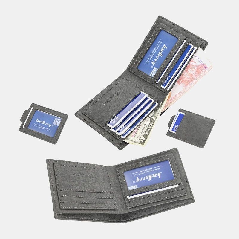 Baellerry Men Pu Läder Multi-card Slot Casual Tunn Money Clip Card Holder Plånbok