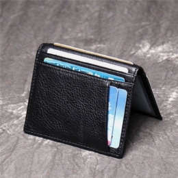 Herr Äkta Läder Kohud Multi-slot Card Case Licens Fick Card Holder Plånbok