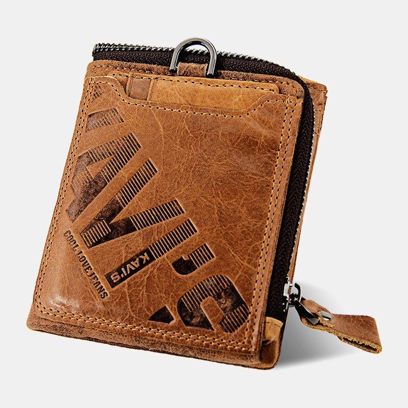 Herr Äkta Läder Multifunktion Retro Bifold Multi-card Slot Korthållare Myntväska Plånbok Pengaklämma