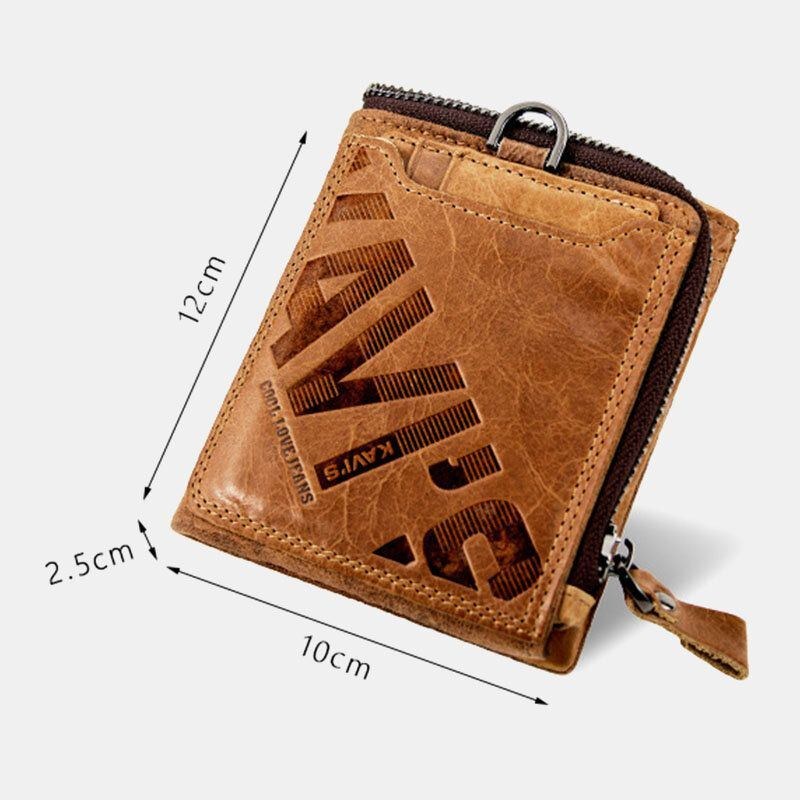 Herr Äkta Läder Multifunktion Retro Bifold Multi-card Slot Korthållare Myntväska Plånbok Pengaklämma