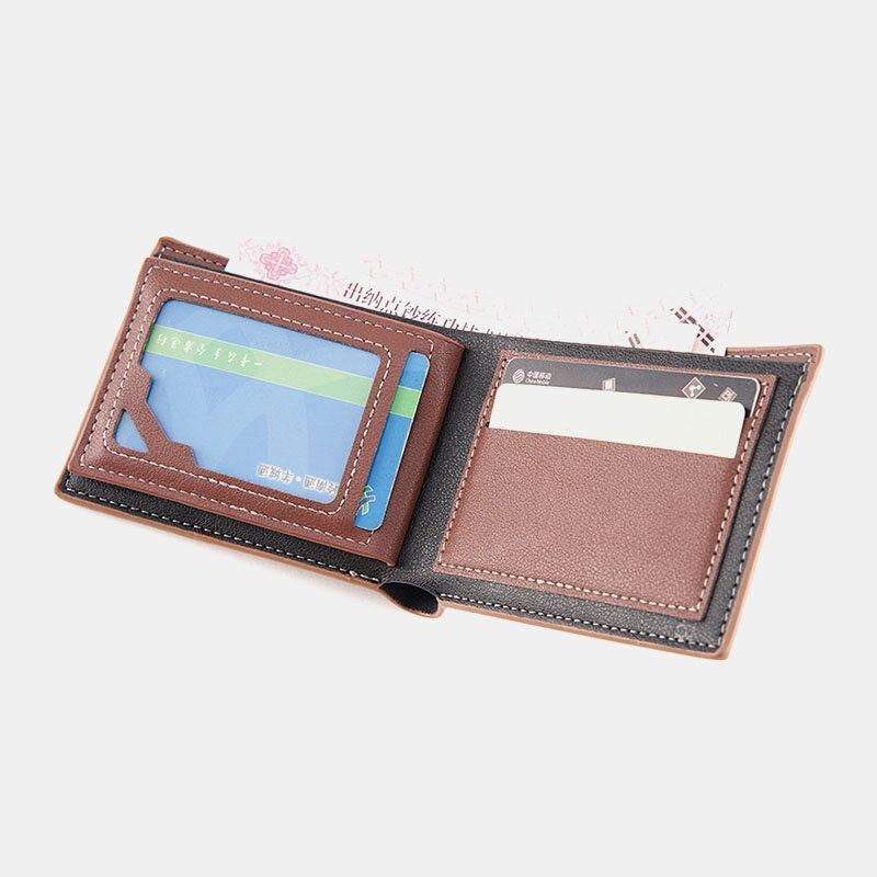 Herr Bifold Kort Antimagnetisk Plånbok Vintage Multi-card Slots Korthållare Pengaklämma